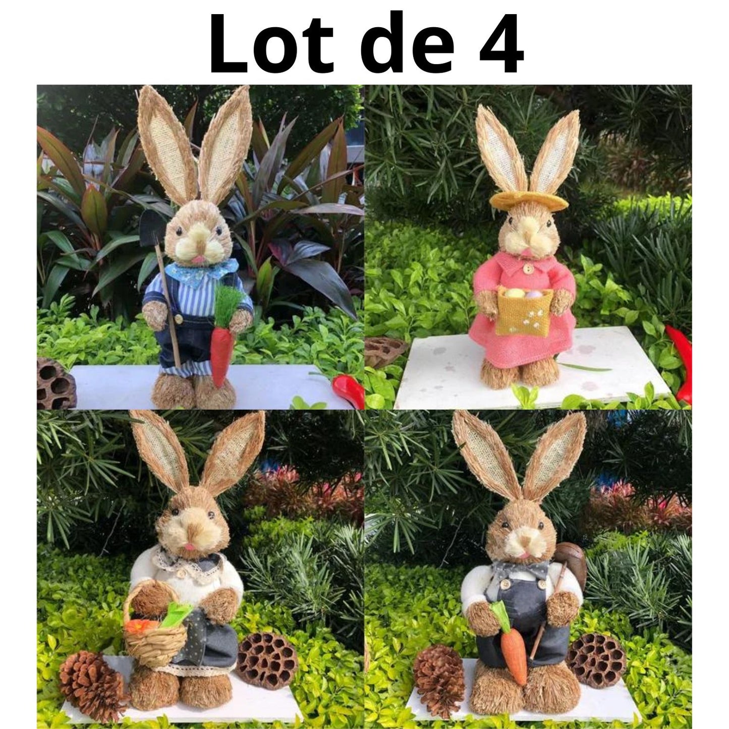 Lapin Décoration Jardin - Coeur de Paille