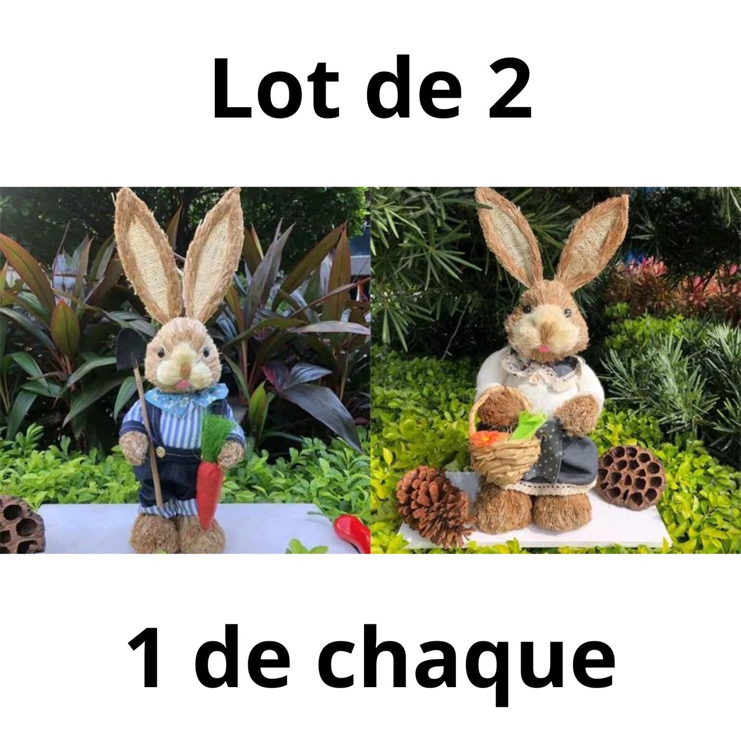 Lapin Décoration Jardin - Coeur de Paille