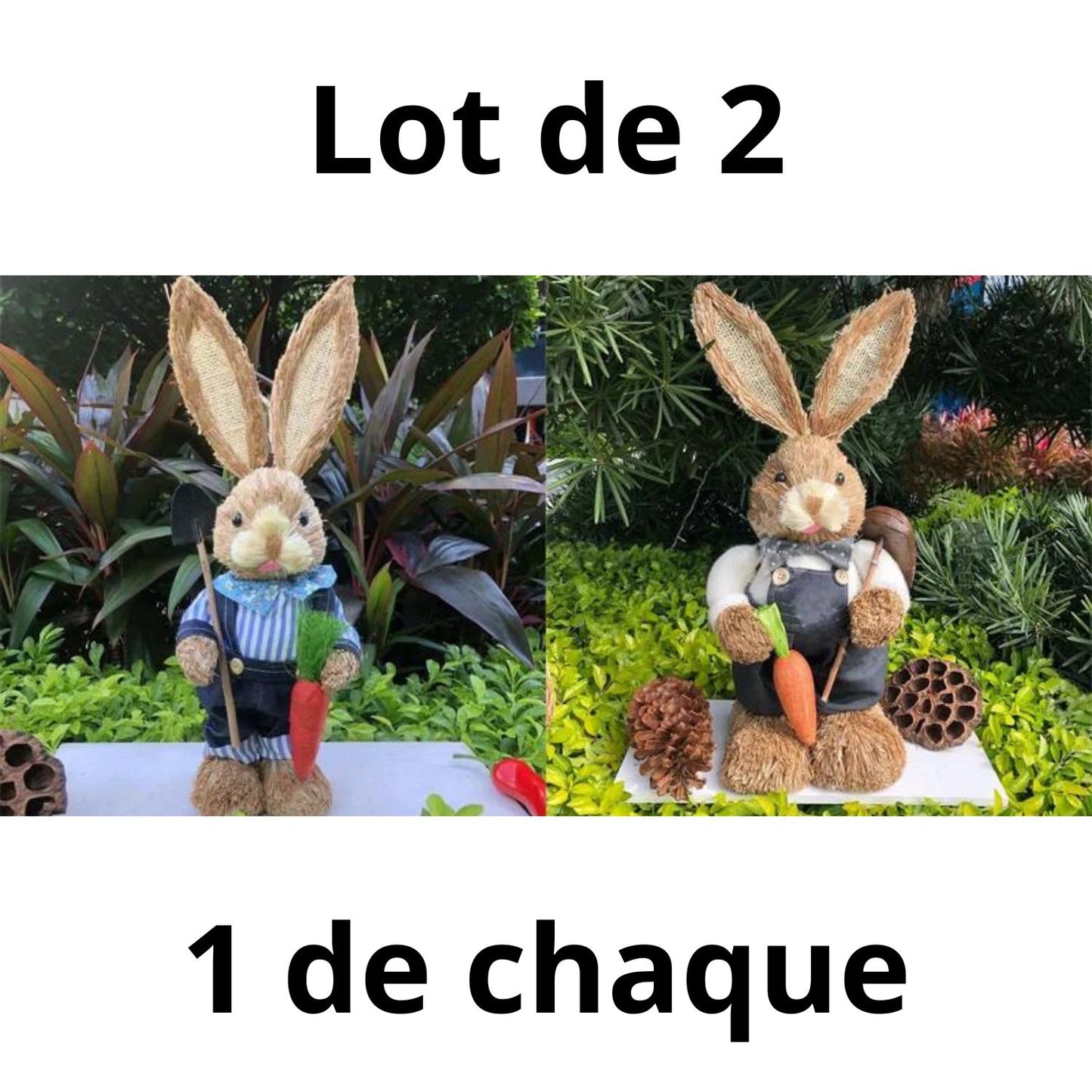 Lapin Décoration Jardin - Coeur de Paille