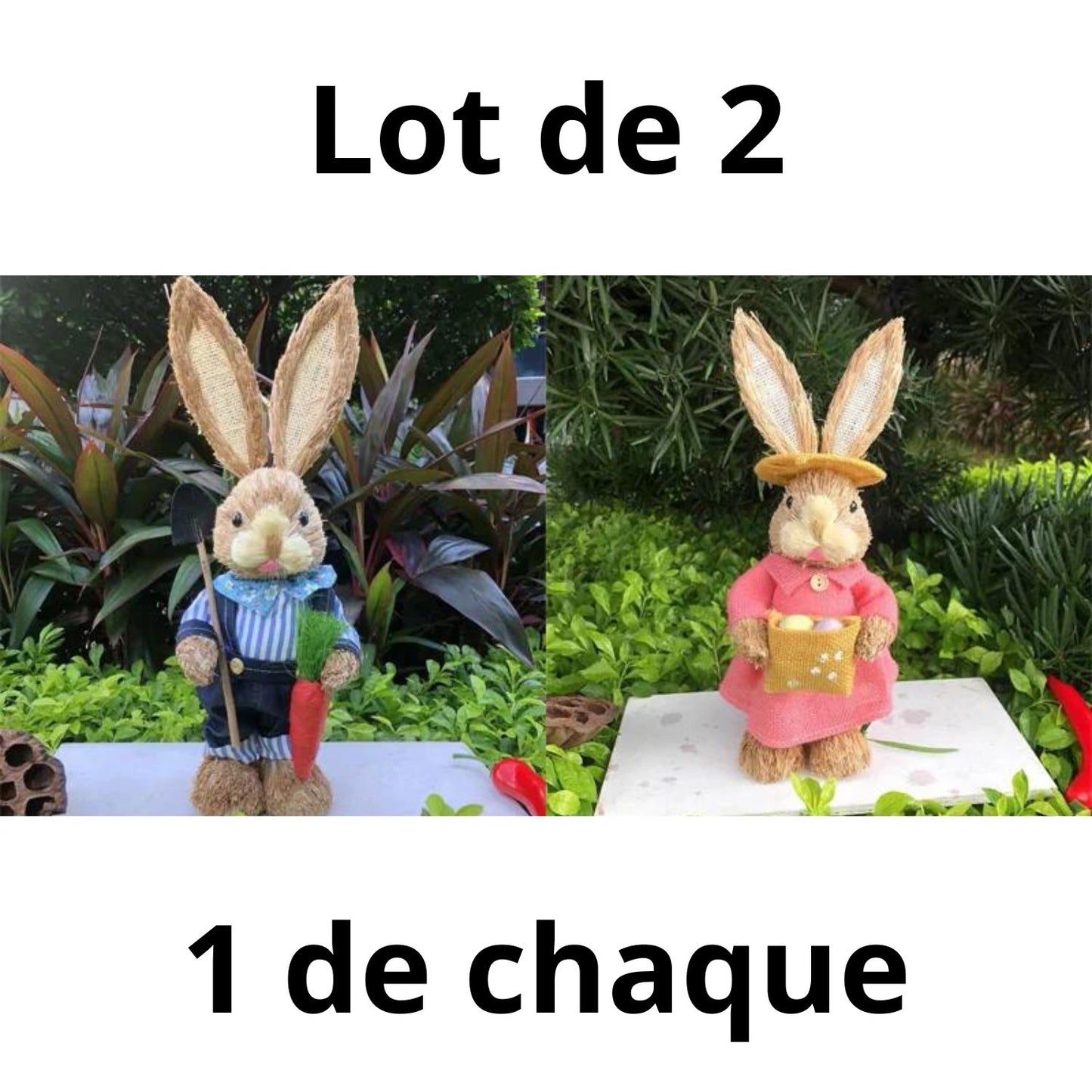 Lapin Décoration Jardin - Coeur de Paille